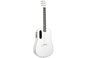 LAVA ME 4 Acoustic Electric Guitars Carbon Fiber Travel Smart Audio Guitar with 3.5 inch TouchScreen, HILAVA 2.0 System, Right-handed, FreeBoost 3.0, Airflow Bag (38INCH White)