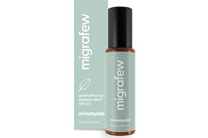 M3 NATURALS MigraFew Aromatherapy Migraine Roll On | Compact Headache Relief with Cooling Metal Roller for Head Tension and Pressure, Made with Peppermint, Spearmint and Lavender Essential Oils (0.33 FL oz) by M3