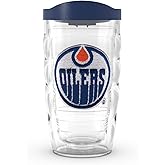 Tervis Classic Tritan 10oz Kids Tumbler with Travel Lid | NHL® Edmonton Oilers® - Embroidered Emblem | Made in America, BPA/PFAS Free, Easy-Grip Contour, Keeps Drinks Cold