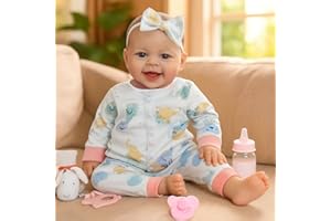 SCOM Baby Doll Girl, 18 inch Realistic Soft Body Baby Doll Real Life Cute Baby with Accessories for 3+ Year Old Christmas Birthday Gifts