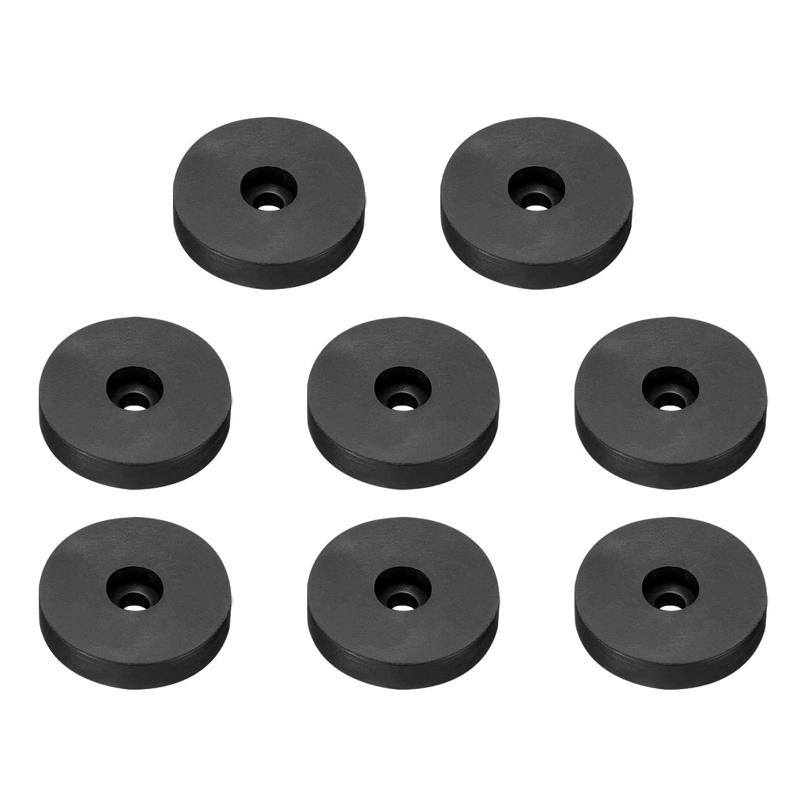 PATIKIL Rubber Spacer, 8 Pcs Rubber Anti Vibration Foot Pad Bumper 1.6" OD 0.2" ID Count Sink Hole Washer Round Neoprene Bushings Spacer for Air Compressor Machinery Generator Car, Black