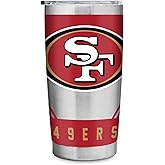 Rico Industries NFL Football 20oz Stainless Steel Tumbler with Lid - Great For Coffee, Tea, Water or Cocktails