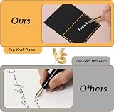 Abeillo Place Cards 50Pcs Gold Foil Border 2x3.5 inch Blank Table Cards (Black) view 3