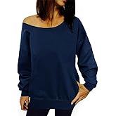 Dutebare Women Off Shoulder Sweatshirt Slouchy Shirt Long Sleeve Pullover Tops