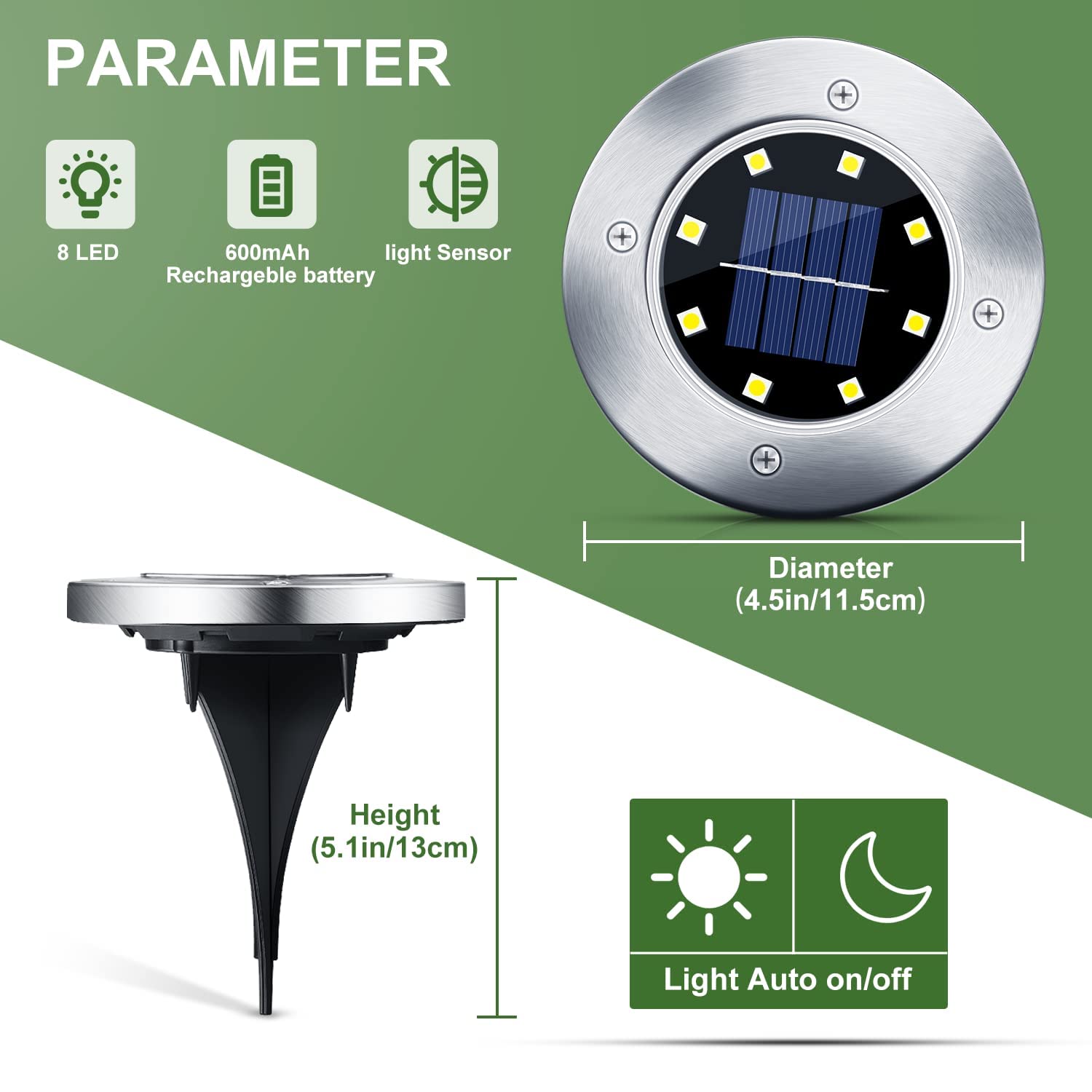 Boadw Solar Bodenleuchten, 10 Stück LED Solar Gartenleuchte IP65 Solarleuchte Gartenleuchte Wasserdicht Warmweiß [Energieklasse A+] [Energieklasse A++] 3