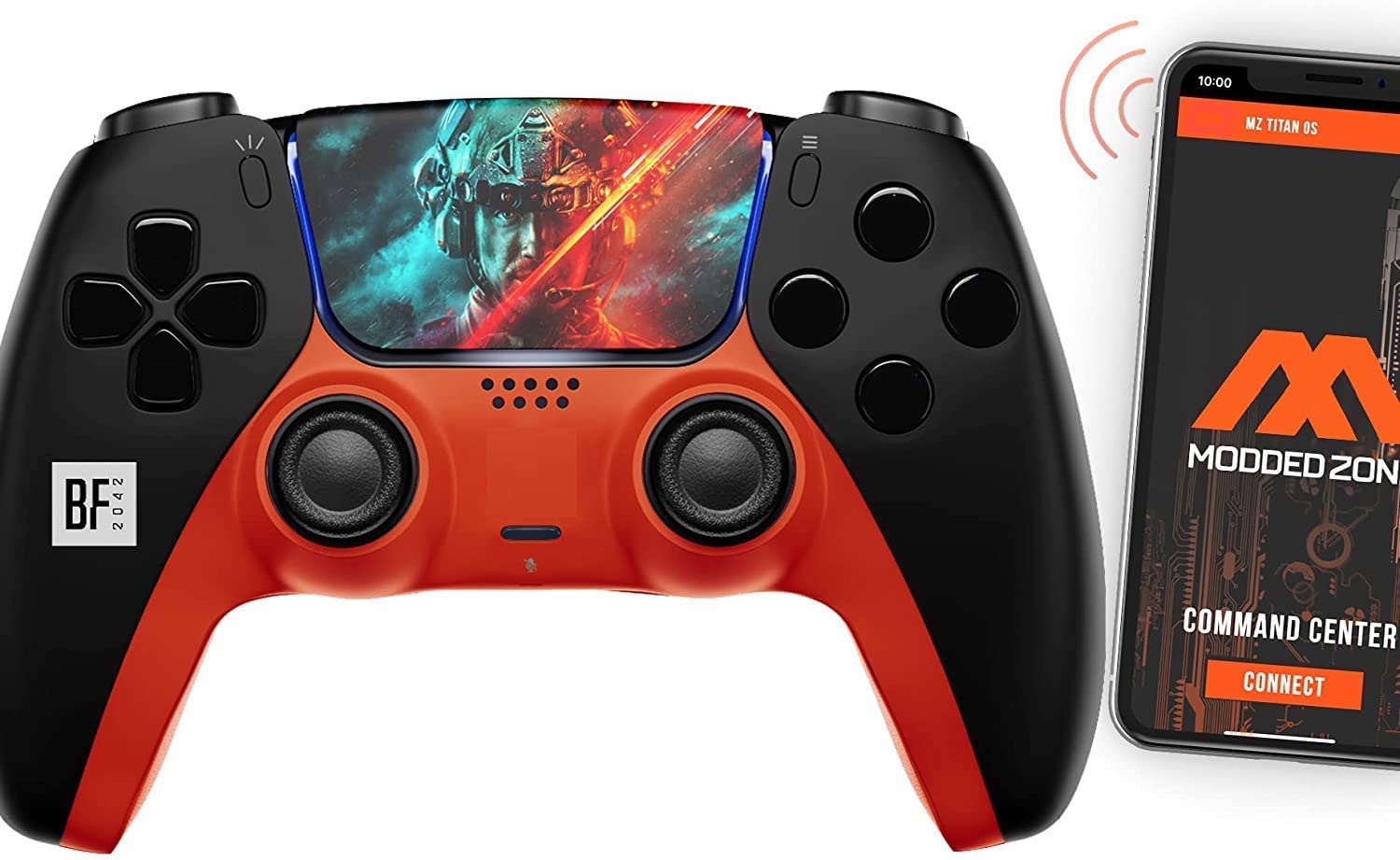 MODDEDZONE BF 2042 Custom Rapid Fire, Anti Recoil, Macros MODDED Controller for PS5 & PC - Unique Smart Mods for ps5 controller controlled by the APP. Best for FPS Games. Enhanced Gaming Experience