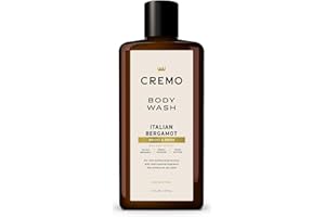 Cremo Body Wash Men, Notes of Italian Bergamot, Neroli Blossom, and Fresh Vetiver, Rich-Lathering Italian Bergamot, 16 Fl Oz