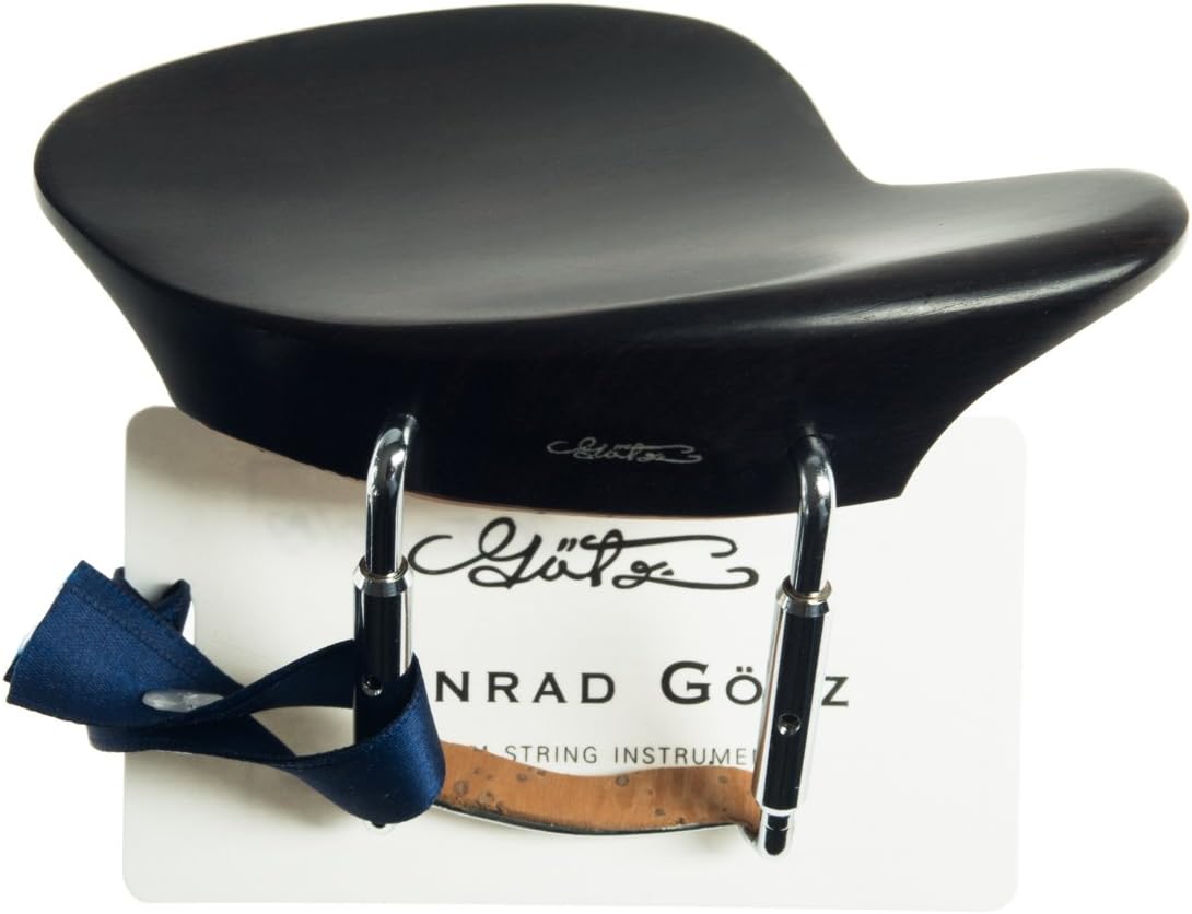 Conrad Gotz ZK4253 Original Chinrest for Violin 4/4, Hamburg Ebony with Closed Style Brackets,brown, Full size