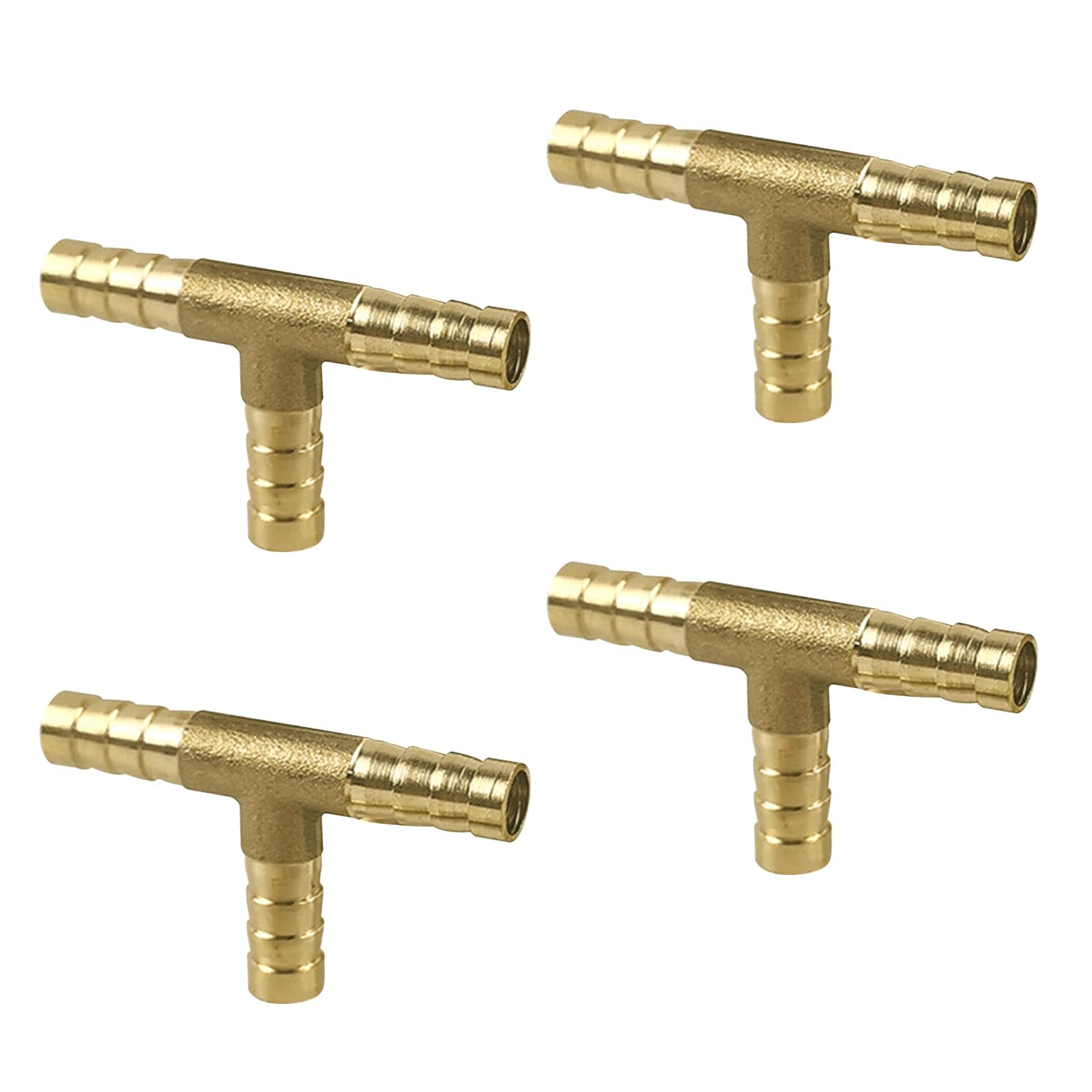 posionks JUN-H Brass Hose Connector, Compressed Air Hose Connector, Fuel Hose Connector, 8 mm, T-Piece, Pack of 4