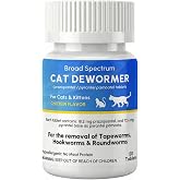 Dewormer for Cat and Kittens, Broad Spectrum Praziquantel &amp; Pyrantel Pamoate Tablet, Removal of Tapeworms, Hookworms &amp; Roundworms, Effective and Fast (50 Tablets)