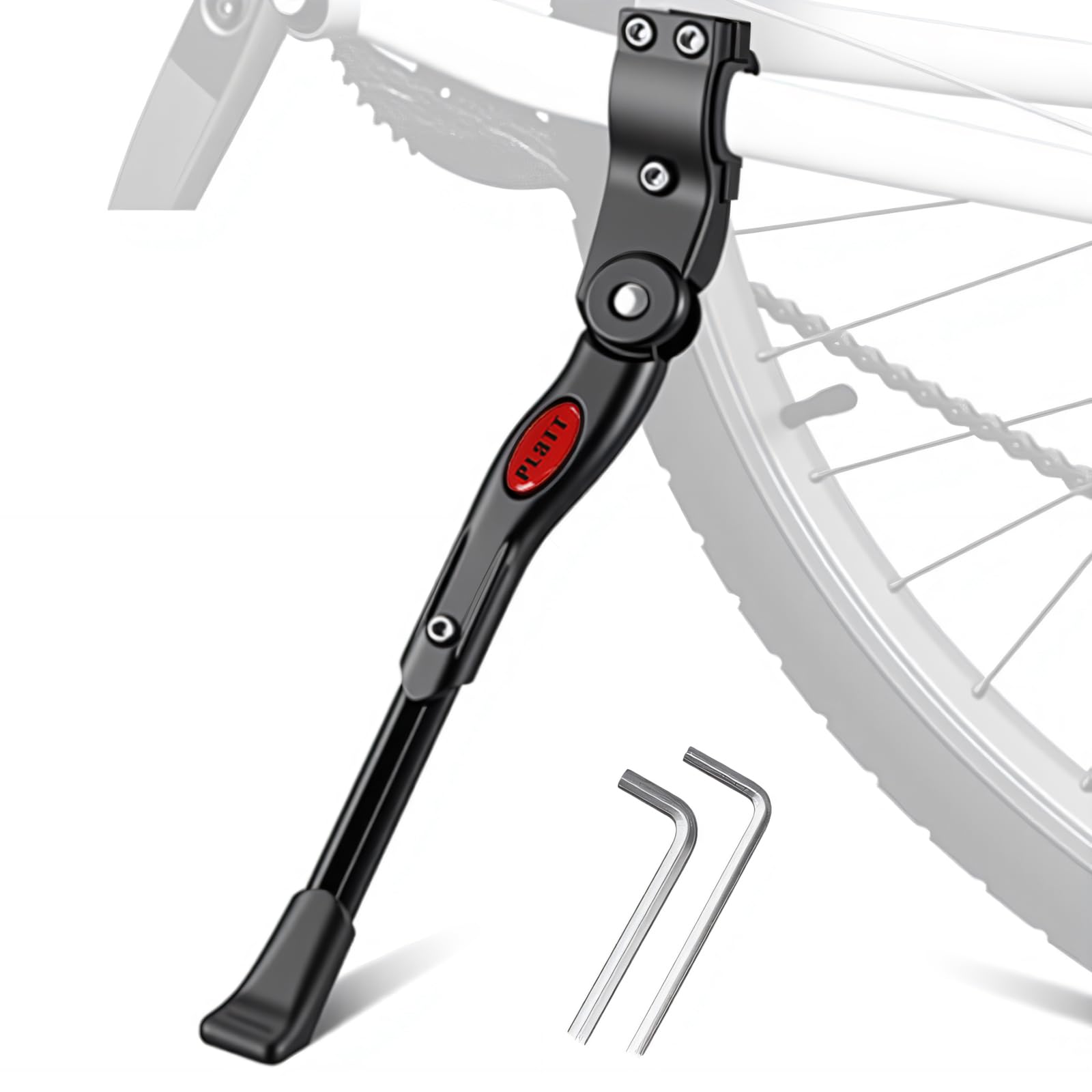 PLATT Bicycle Kickstand Aluminum Alloy Mountain/Road Bike Adjustable Cycling Kickstand Suitable for 24"-27" Wheel Diameter
