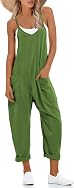 Lentta Women's Causal Jumpsuits V Neck Sleeveless Harem Overalls Stretchy Adjustable Strap Romper with Pockets
