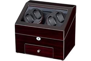 JQUEEN Automatic Wood Watch Winder Display Box 4+9 Storages