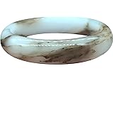 Jade Stone Bangle Bracelet -Round Multi-Polished Design with Box, Feng Shui Good Luck Accessory, Positive Energy Gift for Women Men