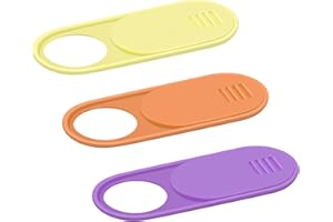AFN Laptop Camera Cover Slide 0.028-Inch Ultra-Thin Webcam Cover Blocker for MacBook, iMac, Laptop, Desktop, PC, iPad, Smart Phone Protect Your Privacy and Security（Orange/Yellow/Purple-3 Pack）