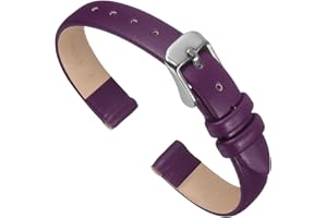 uxcell Multi-sizes Genuine Leather Band, Flat Thin Elegant Leather Watch Strap for Men and Women