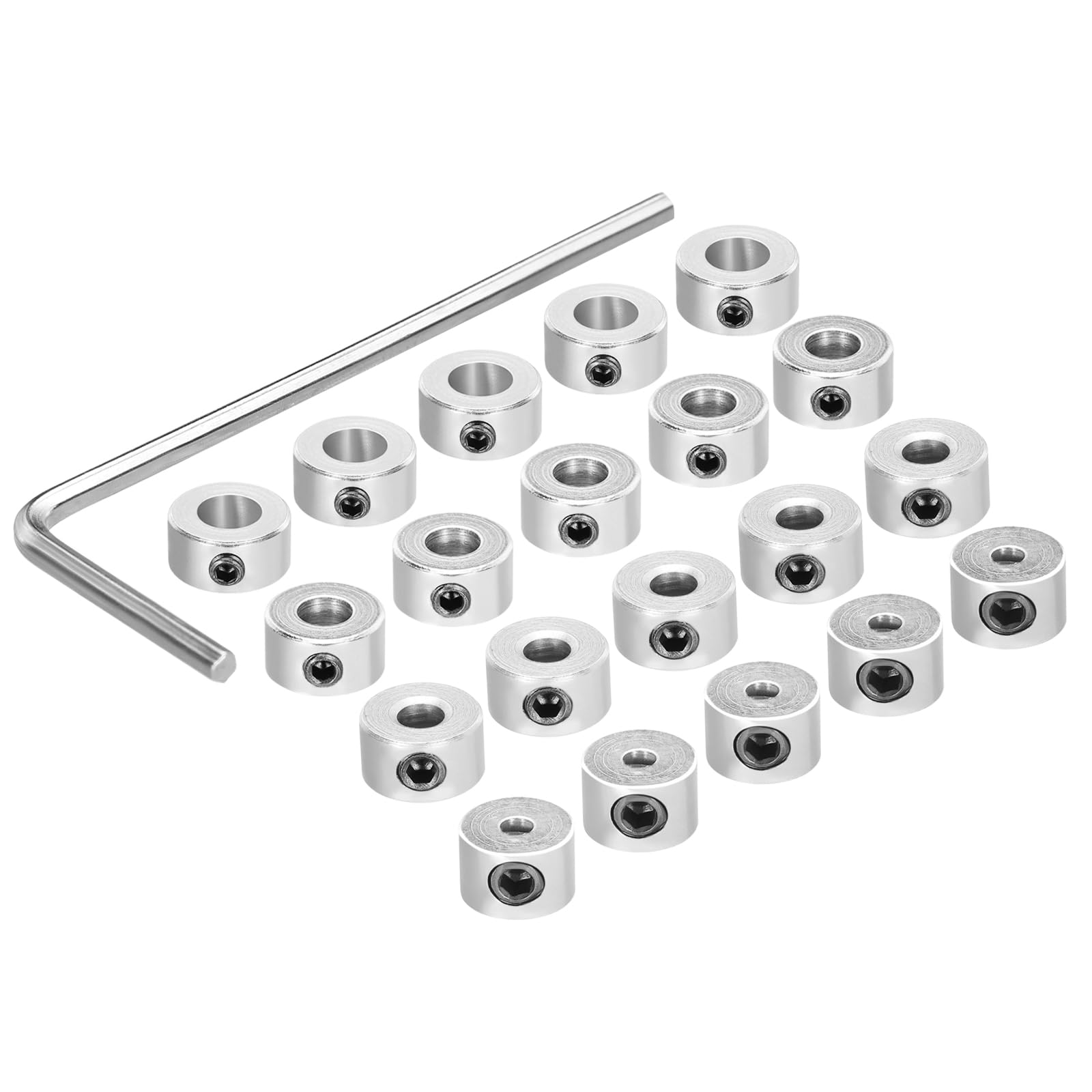 sourcing map 20Pcs Landing Gear Stopper 1.55/2.55/4.1/5.1mm Plane Wheel Collar Block with Wrench for RC Airplane Model Remote Aircraft