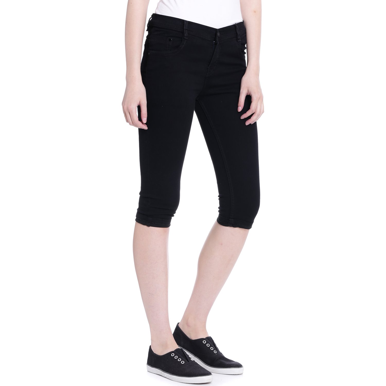 broadstar women denim black capri