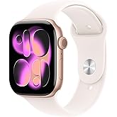 Apple Watch Series 11 [GPS 46mm] Smartwatch with Rose Gold Aluminum Case with Light Blush Sport Band - M/L. Sleep Score, Fitness Tracker, Health Monitoring, Always-On Display, Water Resistant