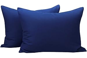 NTBAY Zippered Toddler Pillowcases Set of 2, 100% Brushed Microfiber 13x18 Pillowcases, Super Soft and Cozy Travel Kids Nursery Pillow Cases, 13x18 Inches, Navy Blue