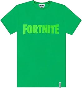Fortnite Logo Boys Green T-Shirt Battle Royale Kids tee 