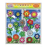 Flowers Flexible Gel Clings - Window Clings for Kids and Adults - Sunflower, Rose, Tulip, Daisy Reusable Gel Decals for Glass Surfaces, Smooth Walls, Flower Vases, Pots, Classrooms and More