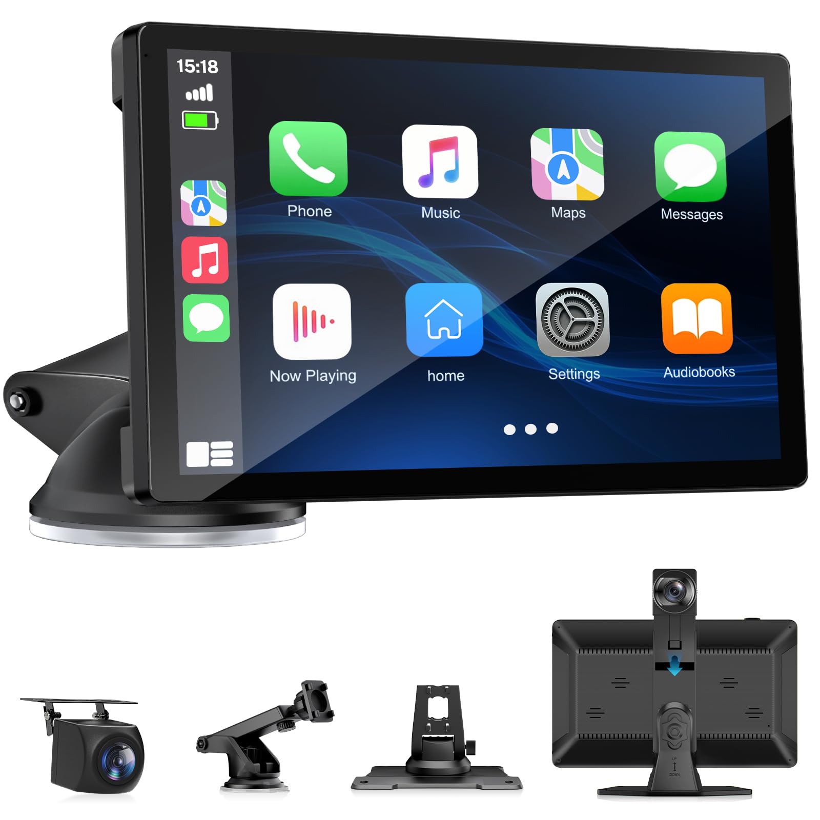 Photo 1 of BOXGVO Wireless Carplay Screen for Car with 4K Dash Cam, 9" Portable Carplay & Android Auto, Car Touchscreen with 1080p Backup Camera, GPS Navigation/Voice Control/BT/Mirror Link/FM