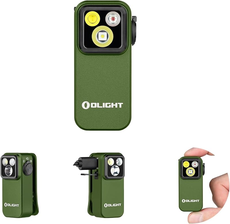 OLIGHT Oclip Pro Olive Clip On Torch 500 Lumens USB-C Rechargeable LED