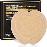 EVERLIT Sacrum Silicone Foam Dressing | Highly-Absorbent Waterproof Sacral Bandage Pad for Bed Sore Pressure Ulcer Wound Care | Sterile Adhesive Dressing for Chronic Wounds (9" x 9" | 5 Pack)