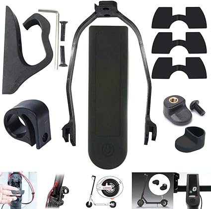 Amazon Com Chuancheng For Xiaomi Mijia M365 M365 Pro M187 Electric Scooter Accessories Pack Set 1 Hook 1 Rear Fender Support 1 Dashboard Cover 3 Rubber 1 Fender Hook 1 Cover 1 Wrench Buckle Black Sports Outdoors