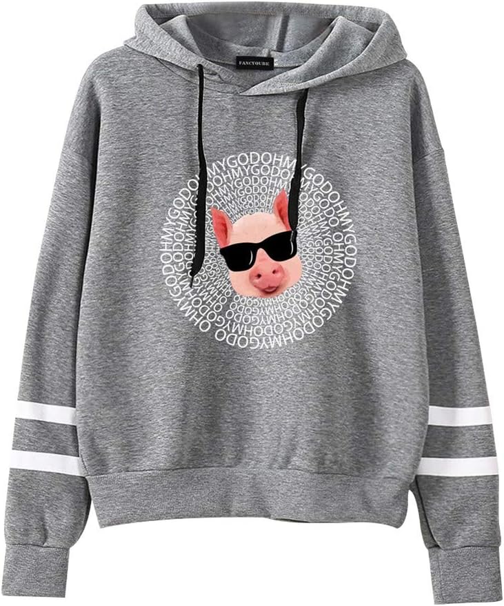 bling bling beauty Women's Funny Shane Dawson Oh My God Pig Hoodie Sweatshirt T-Shirt Pullover Tops