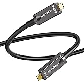 DavVision Full-Featured USB C Fiber Optic Video Cable 50FT, Support 10Gbps,PD 60W,4K@60Hz,USB 3.2 Active Optical Cable Built 