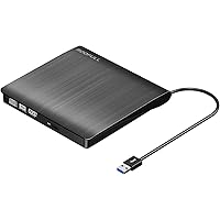 ROOFULL External CD DVD Drive USB 3.0, Premium Portable DVD/CD ROM +/-RW Optical Drive Burner Writer Reader Player for…