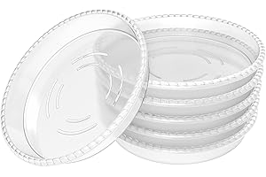 FUTED 6 Pack Clear Plant Saucer 5 inch, Plastic Plant Trays for Indoor, Round Flower Plant Pot Saucer, Sturdy Plant Water Catcher Tray