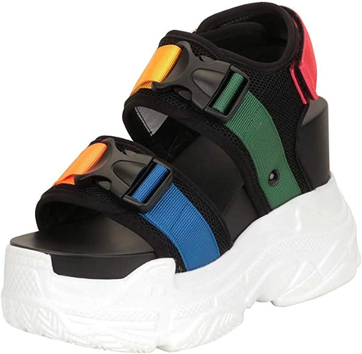 Anthony Wang Cranberry Ugly Sporty Chunky Platform Wedge Tourist Sandal