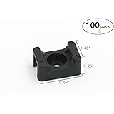 iExcell 100Pcs Black 4.5mm Width Cable Tie Base Saddle Type Mount Wire Holder