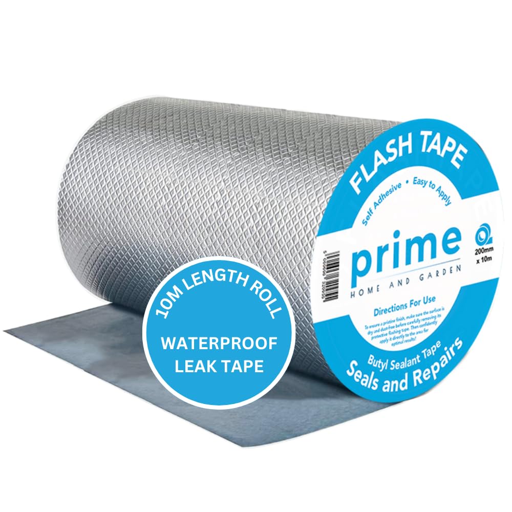 Butyl Flash Tape 200mm(20cm) x 10m for Roof and Leak Waterproof Repair Aluminum Coating Flashing Repair Sealant Seal Strip for Repairing Roof Crack, Gutter and Holes 8 Inch