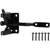 Self-Locking Gate Latch,Automatic Gravity Lever Latch for Wooden Fence Post Mount, Door Latch for Secure Pool,Garden,Shed,Black Powder Coated for Rust Resistance