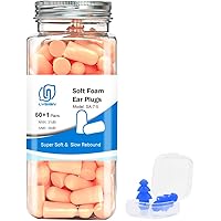 LYSIAN Flesh Color Foam Ear Plugs for Sleeping - 60 Pairs 38dB SNR Noise Reduction Earplugs with Reusable Silicone…