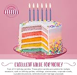 Anniversary House Navy Glitter Birthday Candles 12 with Holders 7.5cm view 2