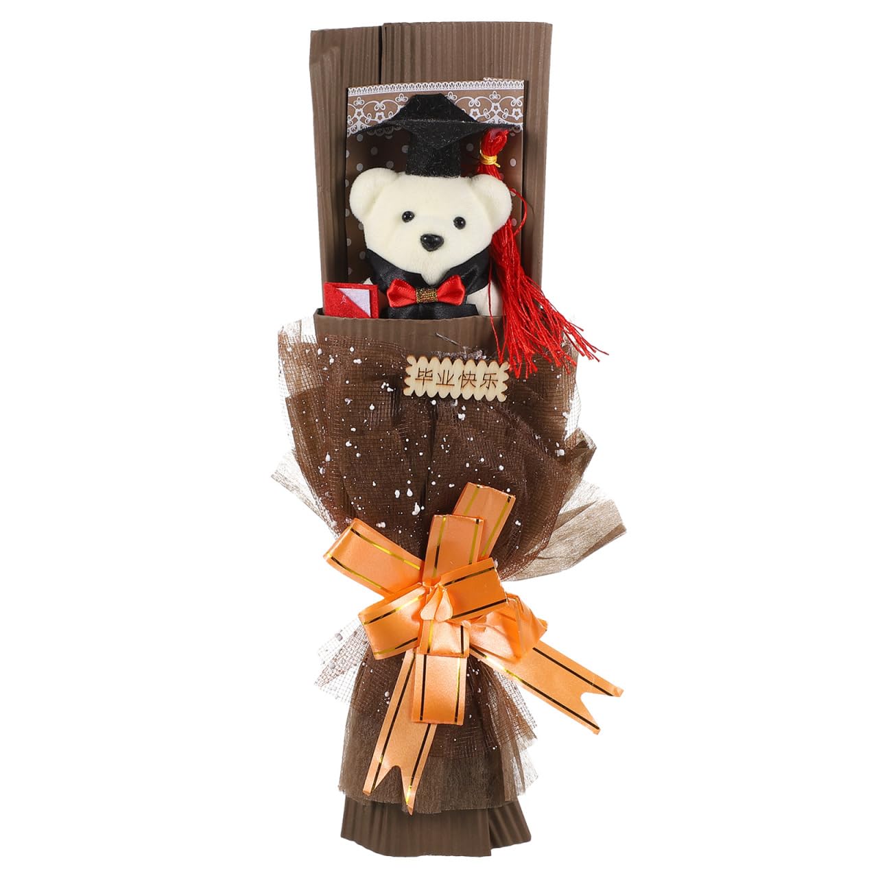 Photo 1 of VICASKY 2025 Graduation Bear Plush Toy with Flower Bouquet - Cute Stuffed Doll & Artificial Floral Gift Set for Class of 2025 Graduation Parties, Celebrations & Party Favors