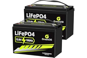 GREENOE 12V 100Ah LiFePO4 Battery Group 31 With Built-in 100A BMS, 15000 Deep Cycles Rechargeable Lithium Battery Prefect for Solar System, Rvs, Marine, Vans, Trailer, Backup