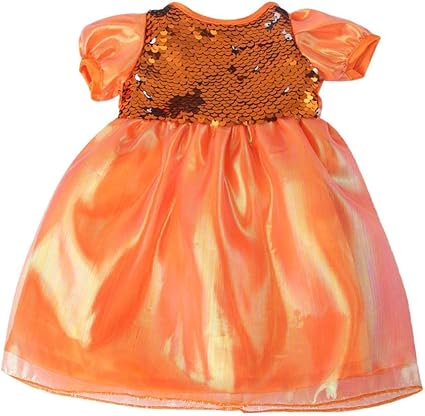 Perfeclan Kleidung Kleid Puppenkleidung Puppenoutfits Fur 18 Zoll Grosse Puppen Orange Wie Beschreibung Amazon De Kuche Haushalt