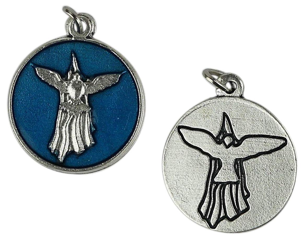 Eurofusioni Silver plated Blue Medal Sacrament of Confirmation Dove of the Holy Spirit - 10 pieces