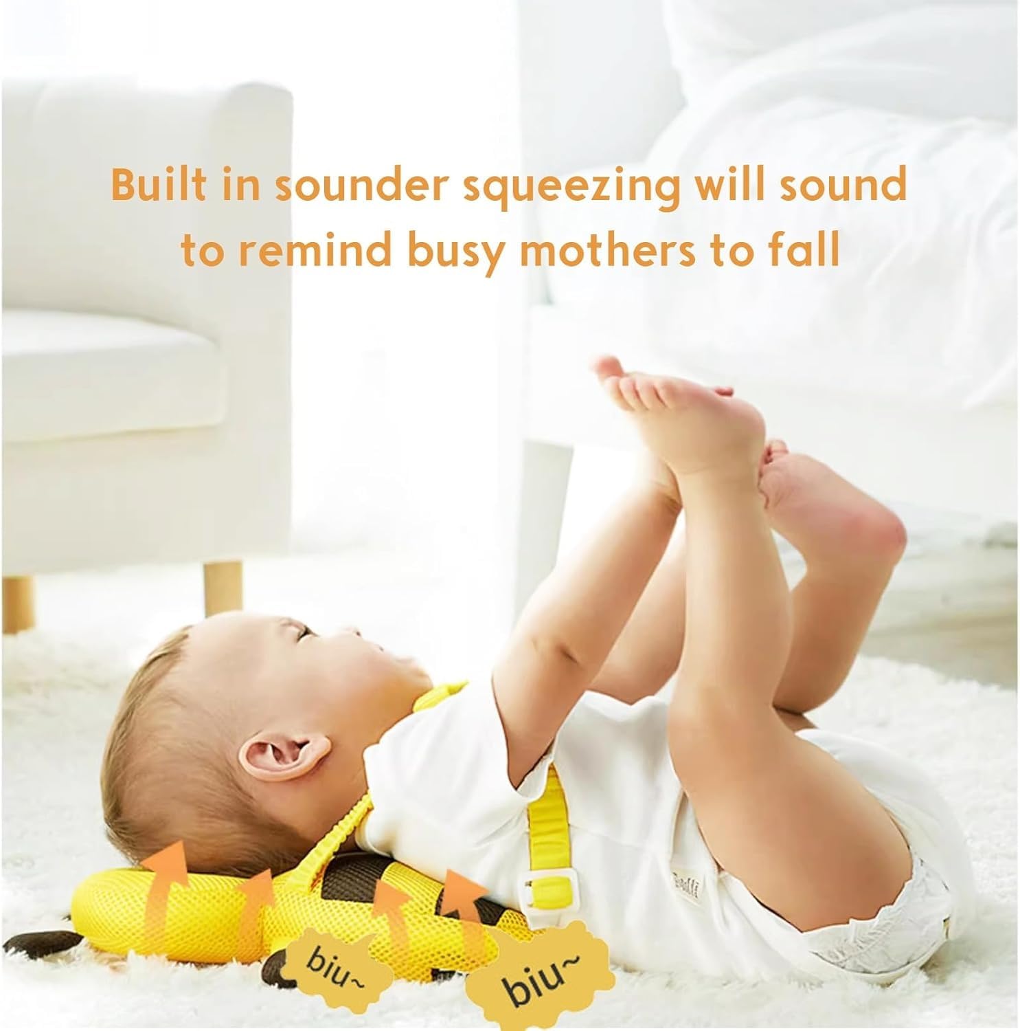Baby Head Protector Backpack: Bee Soft Landing & Safety Toddler Fall Protection for Baby Crawling & Walking &Falling-Back Cushion for Infant