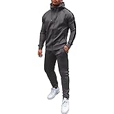 COOFANDY Tracksuit Mens with Zipper Pockets Full Zip Hoodie Sweatsuit 2 Pieces Running Jogging Sports Casual Sweat Suits