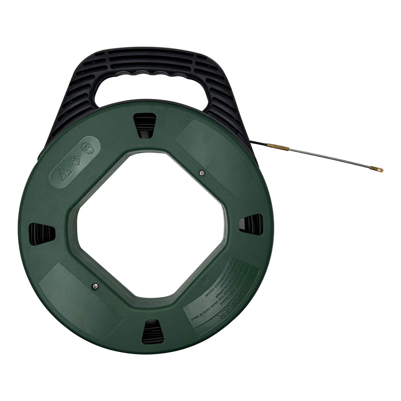 IRSCorp 100FT 3mm Fiberglass Fish Tape Reel Cable Puller with Box Cable Rods Kit Electrical Cable Puller Through Wall Wire Guide Device Threader Fish Cable Fastener Black