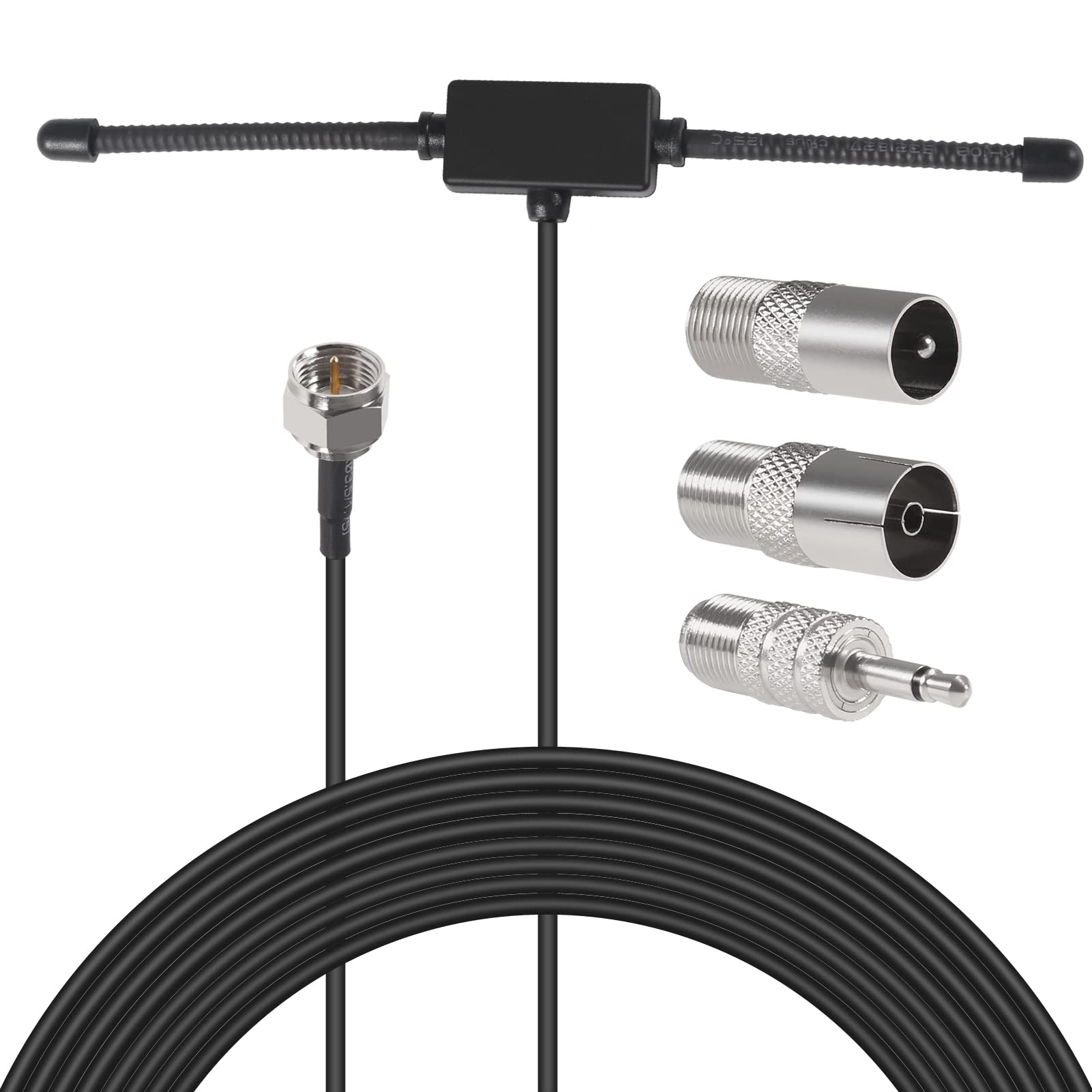 AOICRIE DAB FM Radio Antenna with 3M Extension Cable for Music System Receiver Audio Video Home Theater