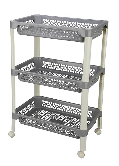 Kolorr Florina 3 Rack Medium Size Trolley Kitchen Storage Cart