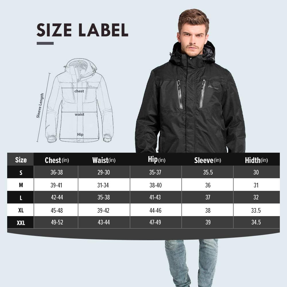 OutdoorMaster Men's 3-in-1 Ski Jacket - Winter Jacket Set with Fleece Liner Jacket & Hooded Waterproof Shell - for Men : Clothing